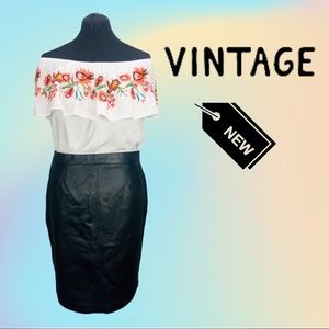 NWT VTG Black Leather Excelled Coll. Midi …